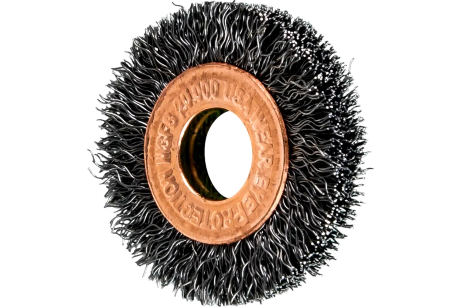 Picture of Pferd Tube Center Wire Wheel Brush 1-1/4" Dia. .008 Carbon Steel 1/4" Arbor